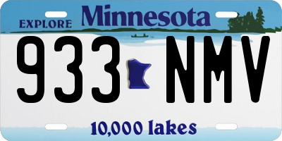 MN license plate 933NMV