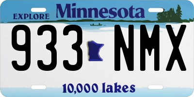 MN license plate 933NMX