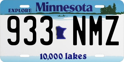 MN license plate 933NMZ