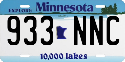 MN license plate 933NNC