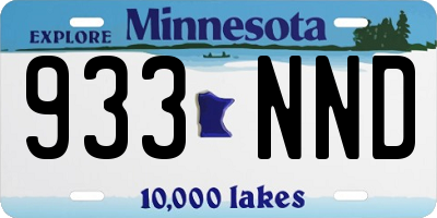 MN license plate 933NND