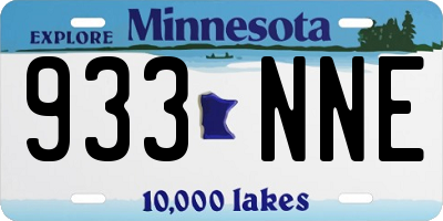 MN license plate 933NNE