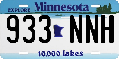 MN license plate 933NNH