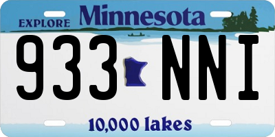 MN license plate 933NNI