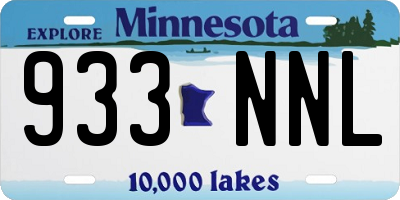 MN license plate 933NNL