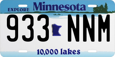 MN license plate 933NNM