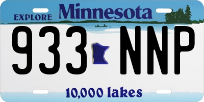 MN license plate 933NNP