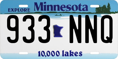 MN license plate 933NNQ