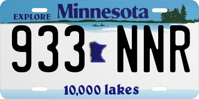MN license plate 933NNR