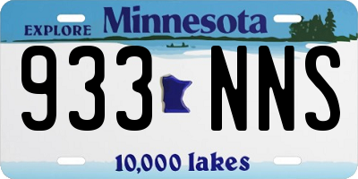 MN license plate 933NNS