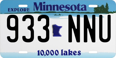MN license plate 933NNU