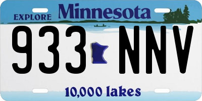 MN license plate 933NNV