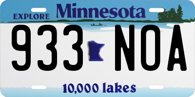 MN license plate 933NOA