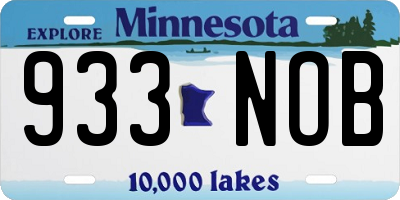 MN license plate 933NOB