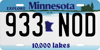 MN license plate 933NOD