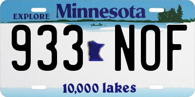 MN license plate 933NOF