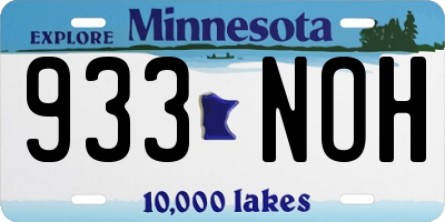 MN license plate 933NOH