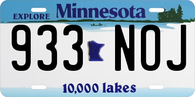 MN license plate 933NOJ