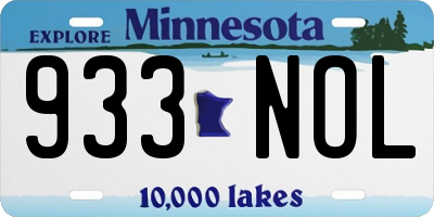MN license plate 933NOL