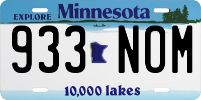 MN license plate 933NOM
