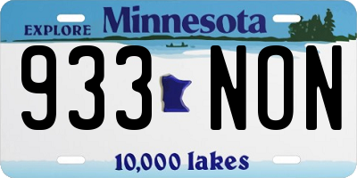 MN license plate 933NON