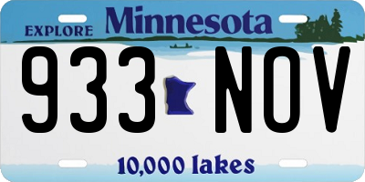 MN license plate 933NOV