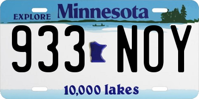 MN license plate 933NOY