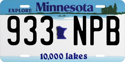 MN license plate 933NPB