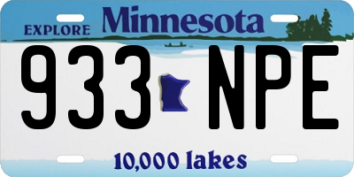 MN license plate 933NPE