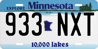 MN license plate 933NXT