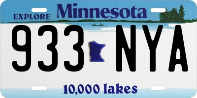 MN license plate 933NYA