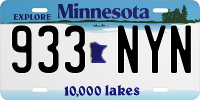 MN license plate 933NYN