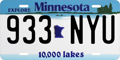 MN license plate 933NYU