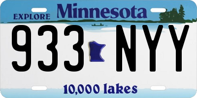 MN license plate 933NYY