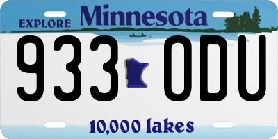 MN license plate 933ODU