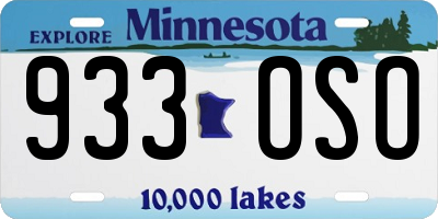 MN license plate 933OSO