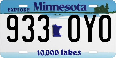 MN license plate 933OYO