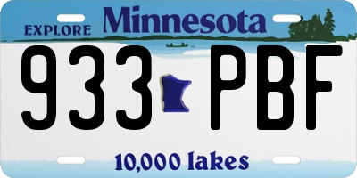 MN license plate 933PBF