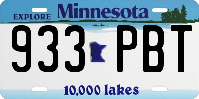 MN license plate 933PBT