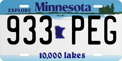 MN license plate 933PEG