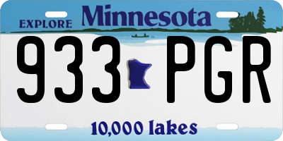MN license plate 933PGR