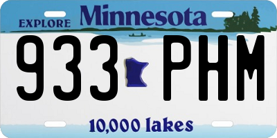 MN license plate 933PHM