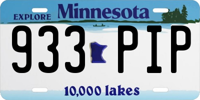 MN license plate 933PIP