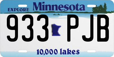 MN license plate 933PJB