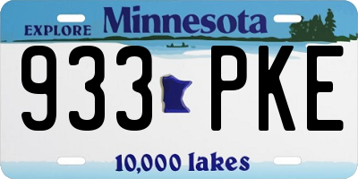 MN license plate 933PKE
