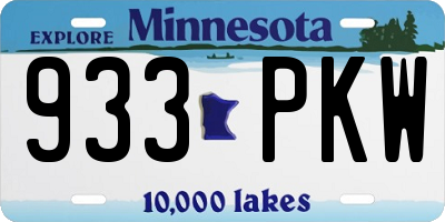 MN license plate 933PKW