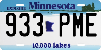 MN license plate 933PME