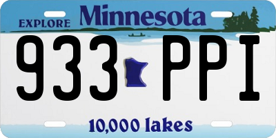 MN license plate 933PPI