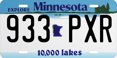 MN license plate 933PXR