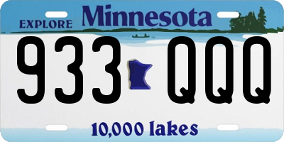 MN license plate 933QQQ